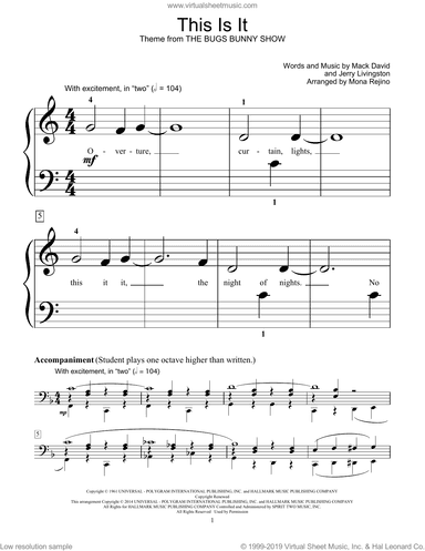 This Is It (arr. Mona Rejino)