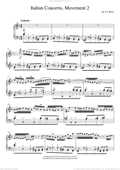 Italian Concerto (2nd Movement: Andante)