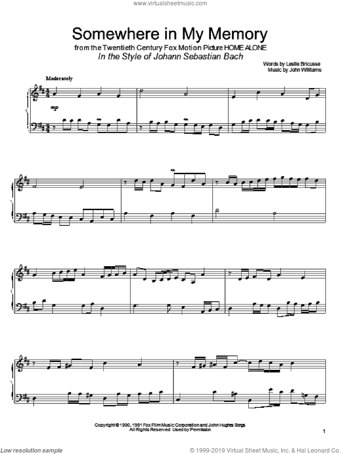 Somewhere In My Memory (from Home Alone) (in the style of J.S. Bach) (arr. David Pearl)