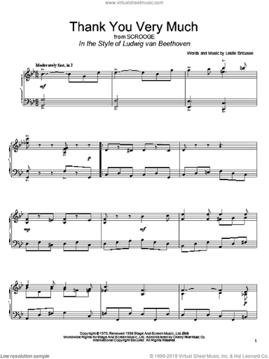 Thank You Very Much (from Scrooge) (in the style of Beethoven) (arr. David Pearl)