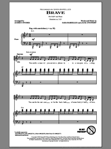 Brave (arr. Audrey Snyder)