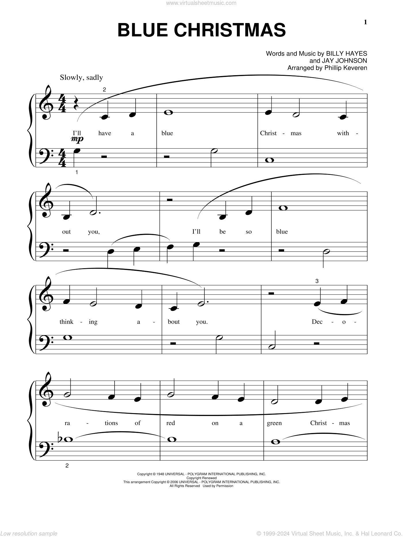 Blue Christmas (arr. Phillip Keveren)