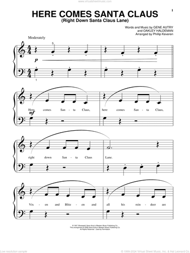 Here Comes Santa Claus (Right Down Santa Claus Lane) (arr. Phillip Keveren)