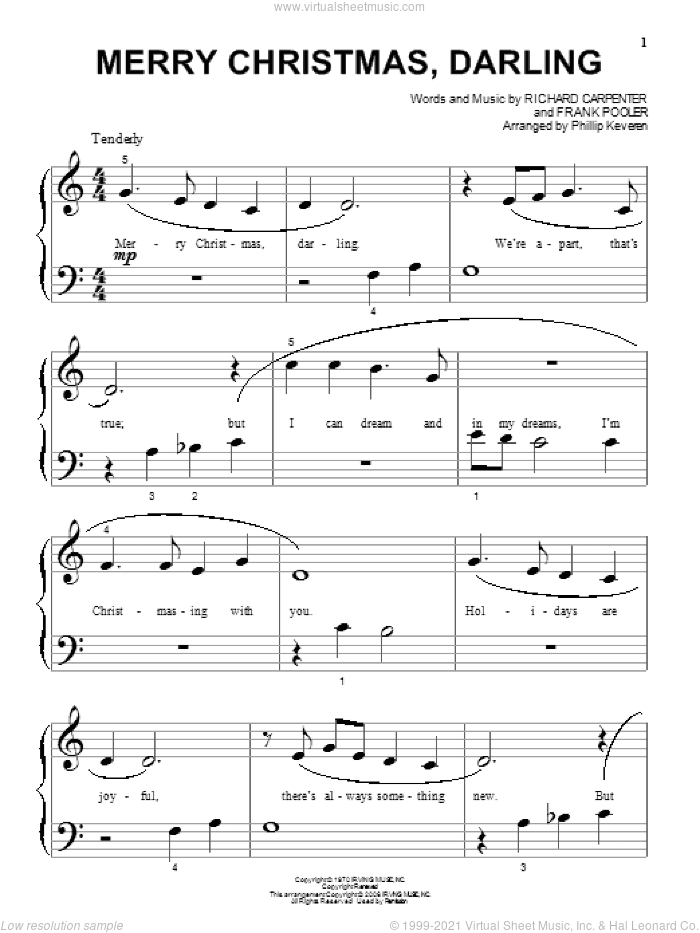 Merry Christmas, Darling (arr. Phillip Keveren)