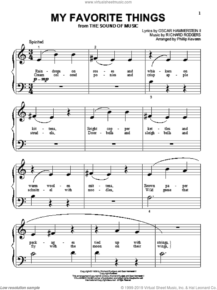 My Favorite Things (from The Sound Of Music) (arr. Phillip Keveren)