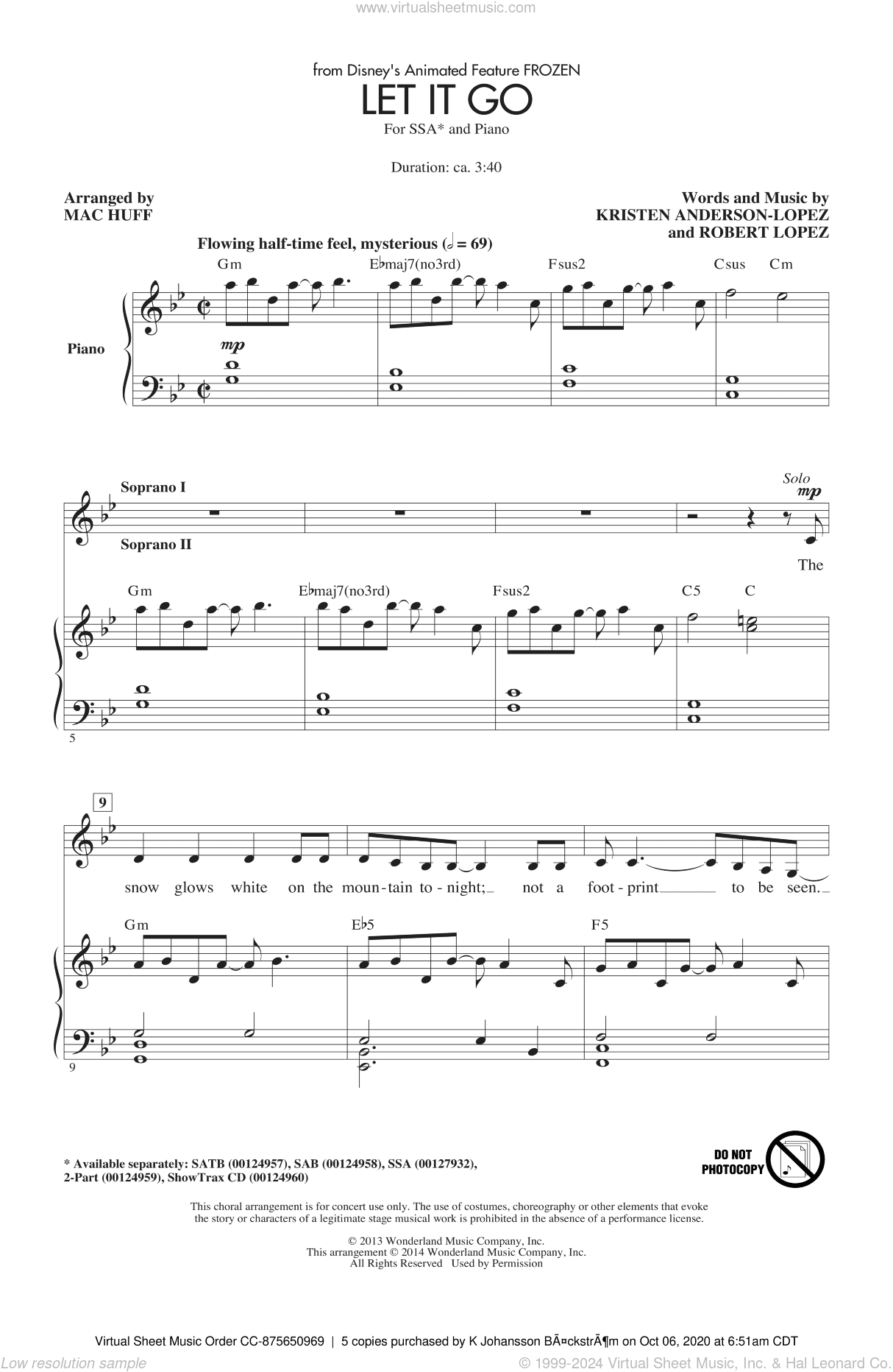 Let It Go (from Frozen) (arr. Mac Huff)