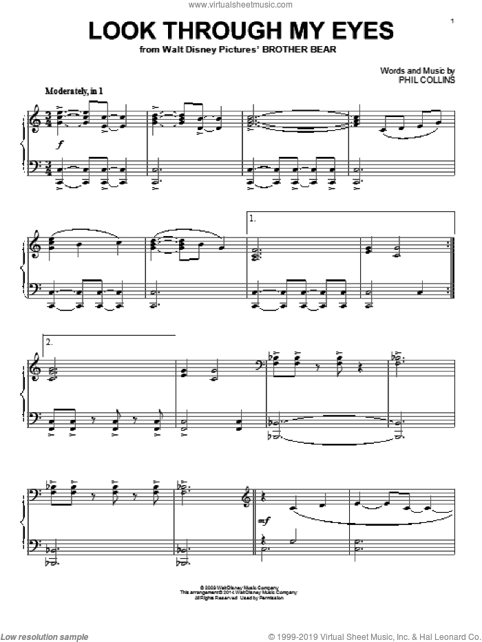 Look Through My Eyes, (intermediate)