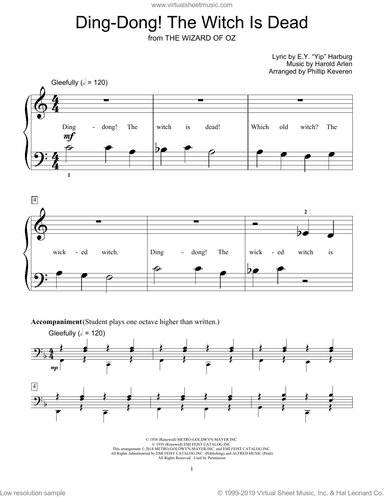 Ding-Dong! The Witch Is Dead (from The Wizard Of Oz) (arr. Phillip Keveren)
