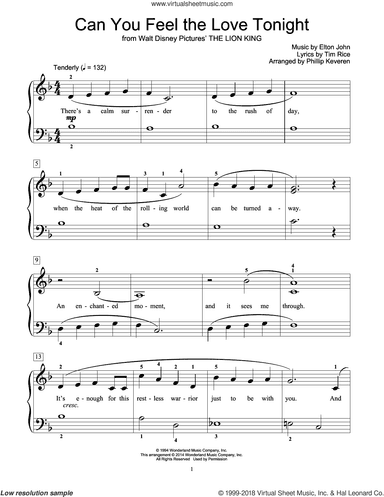 Can You Feel The Love Tonight (from The Lion King) (arr. Phillip Keveren)