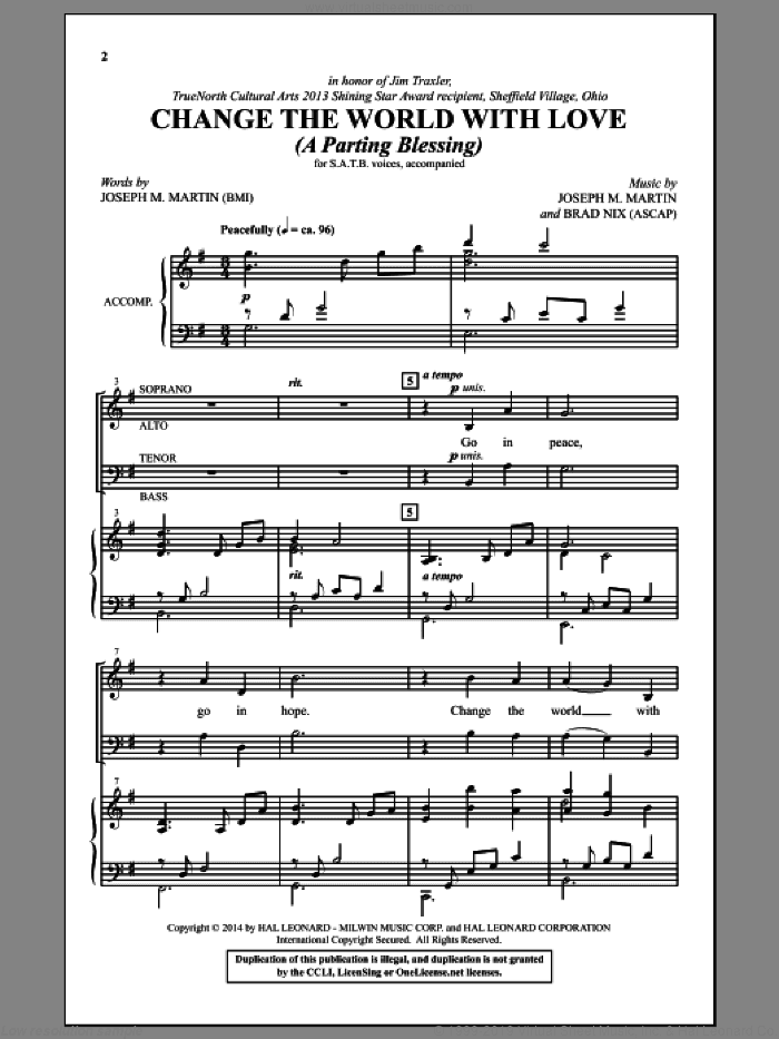 Change The World With Love (A Parting Blessing)