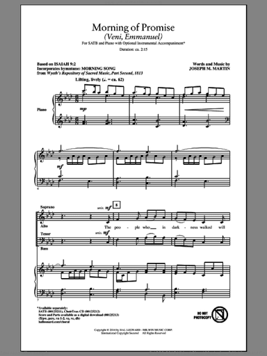 Morning Of Promise (Veni, Emmanuel)