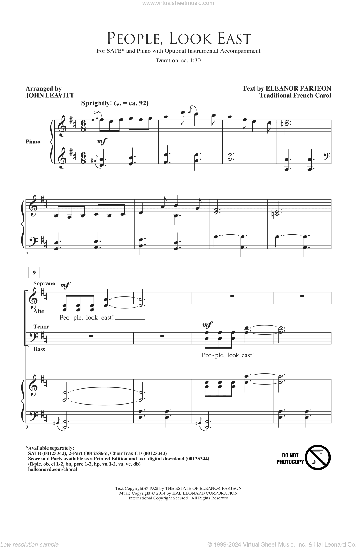 People, Look East (arr. John Leavitt)