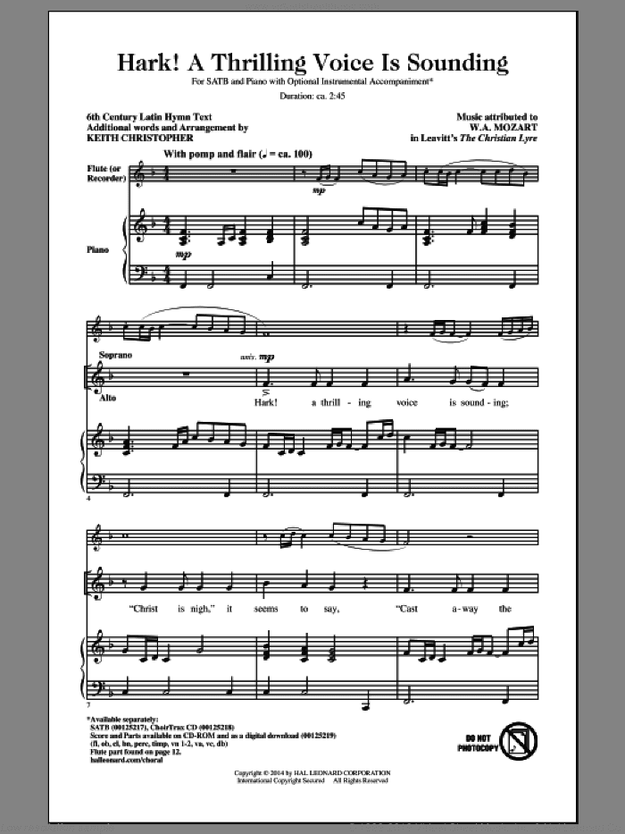 Hark! A Thrilling Voice Is Sounding