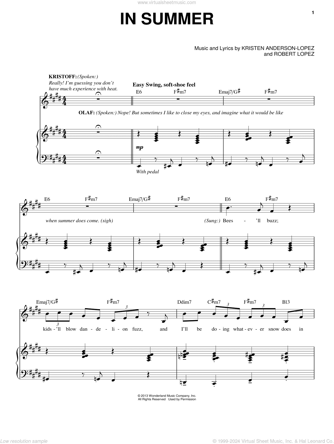 In Summer (from Frozen)
