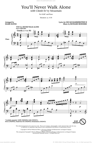 You'll Never Walk Alone (with "Climb Ev'ry Mountain") (arr. Mark Hayes)