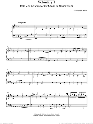 Voluntary 1 In D Major From 10 Voluntaries For Harpsichord