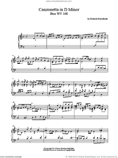 Canzonetta In D Minor Buxwv168