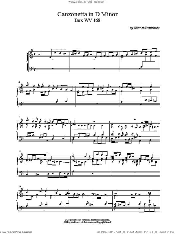 Canzonetta In D Minor Buxwv168