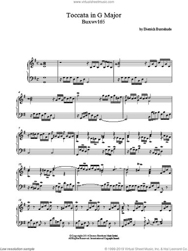 Toccata In G Major Buxwv165