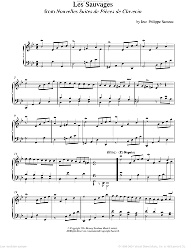 Les Sauvages From Nouvelles Suites De Pieces De Clavecin