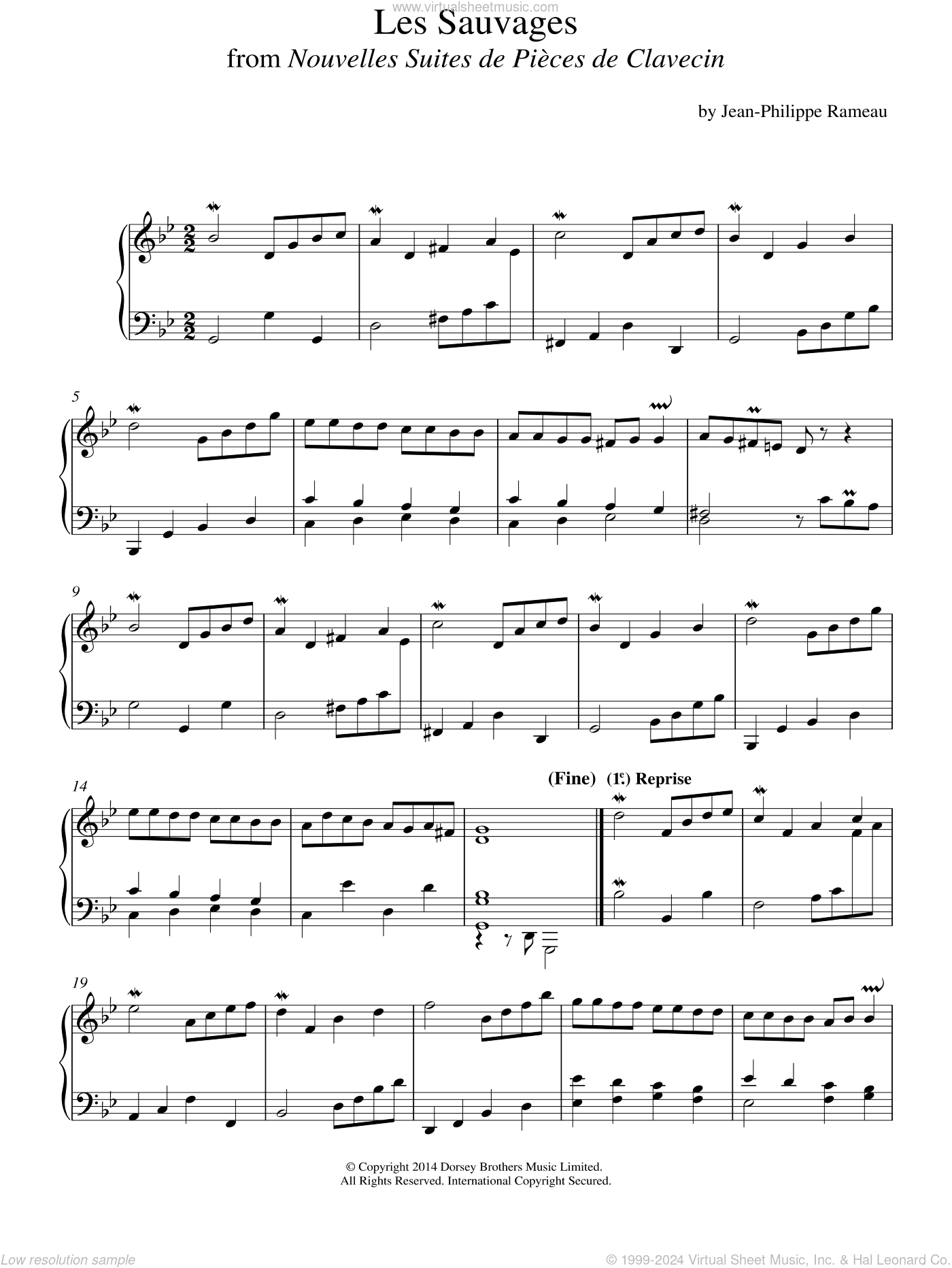 Les Sauvages From Nouvelles Suites De Pieces De Clavecin