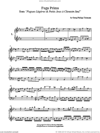 Fuga Prima From "Fugues Legeres and Petits Jeux A� Clavessin Seul"