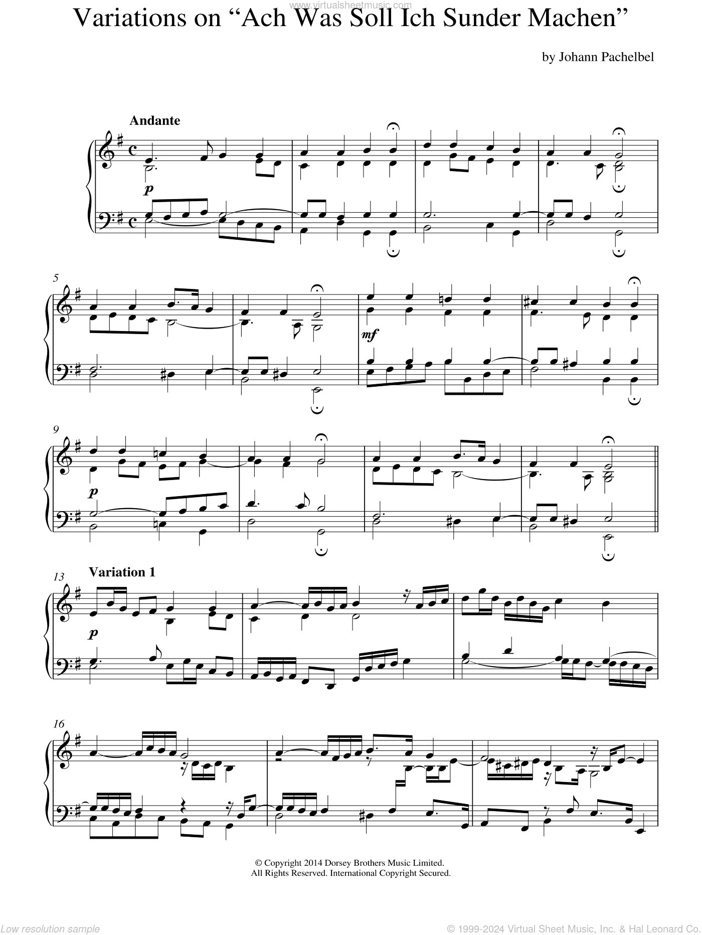 Variations On 'Ach, Was Soll Ich Sunder Machen'