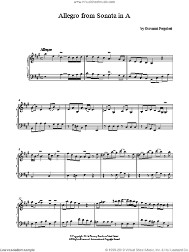 Allegro (Harpsichord Sonata In A Major)