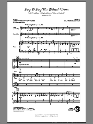 Sing, O Sing This Blessed Morn