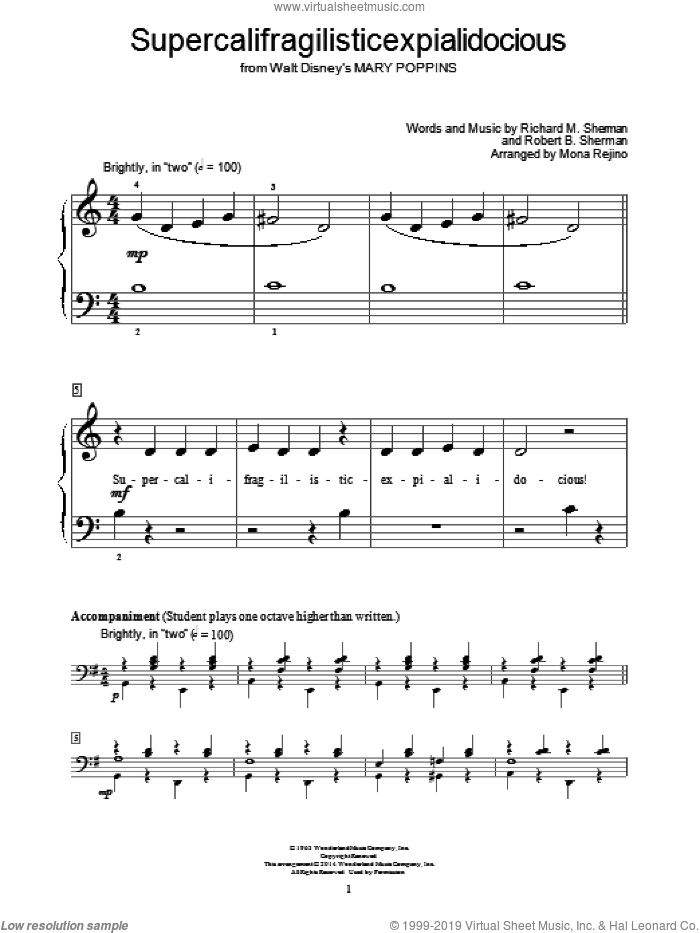 Supercalifragilisticexpialidocious (from Mary Poppins) (arr. Mona Rejino)