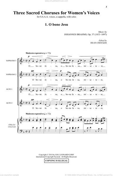 Three Sacred Choruses For Women's Voices