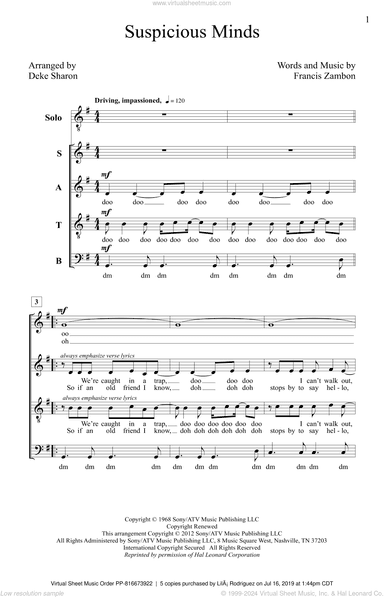 Suspicious Minds (arr. Deke Sharon)