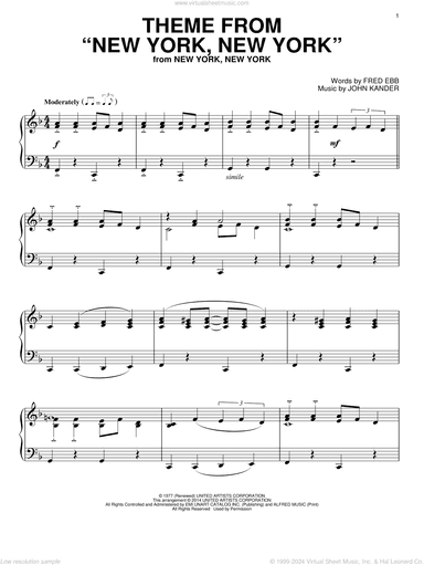 Theme From "New York, New York", (intermediate)