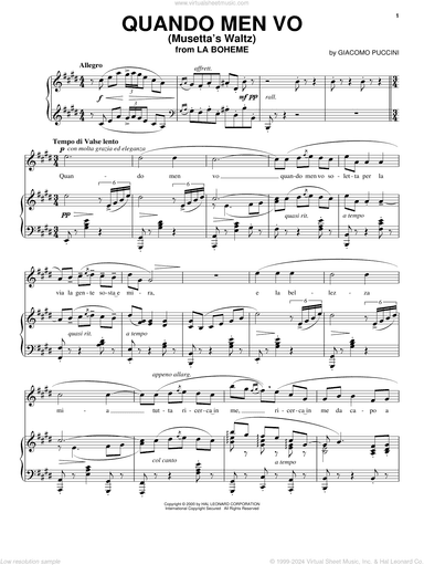 Quando Men Vo (Musetta's Waltz)