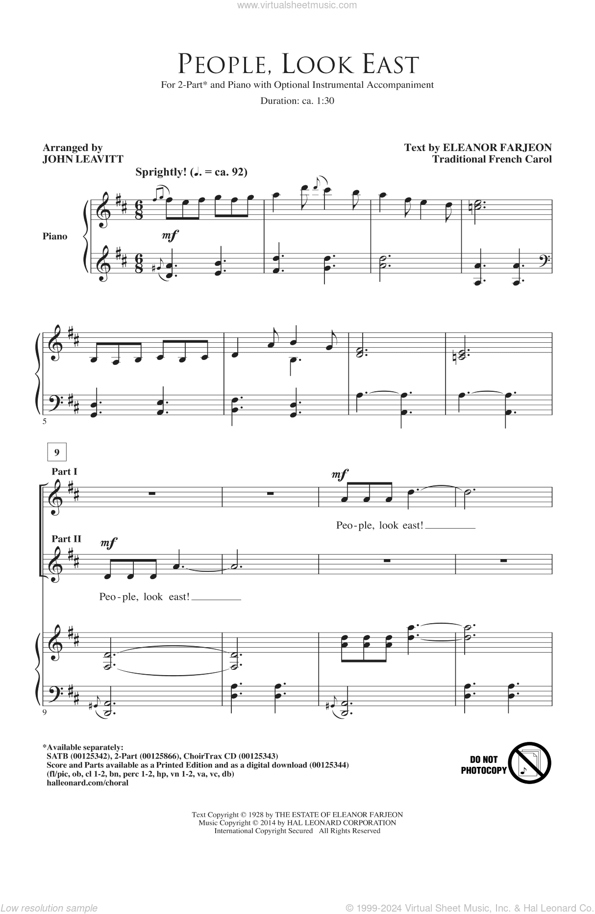 People, Look East (arr. John Leavitt)