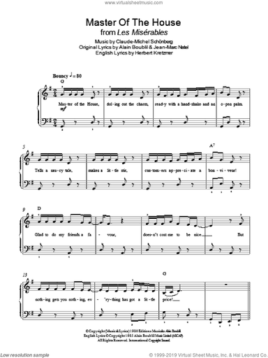 Master Of The House (from Les Miserables)