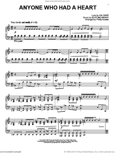 Anyone Who Had A Heart (arr. Phillip Keveren)