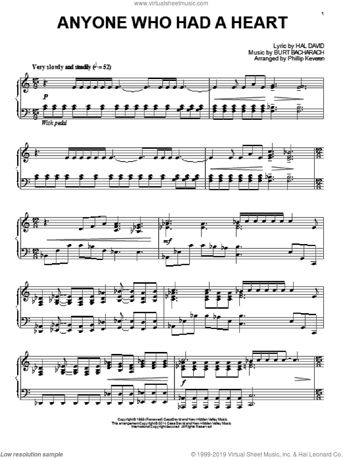 Anyone Who Had A Heart (arr. Phillip Keveren)