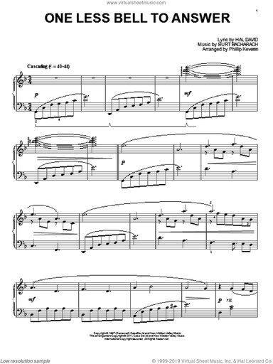 One Less Bell To Answer (arr. Phillip Keveren)