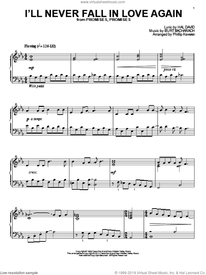 I'll Never Fall In Love Again (arr. Phillip Keveren)