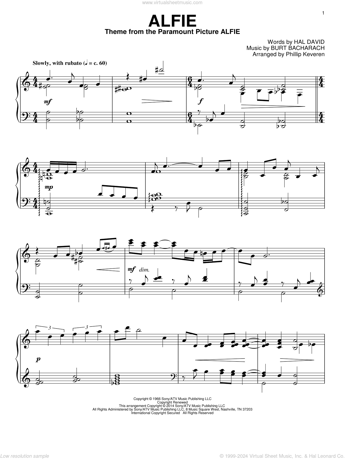 Alfie (arr. Phillip Keveren)