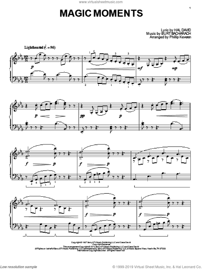 Magic Moments (arr. Phillip Keveren)