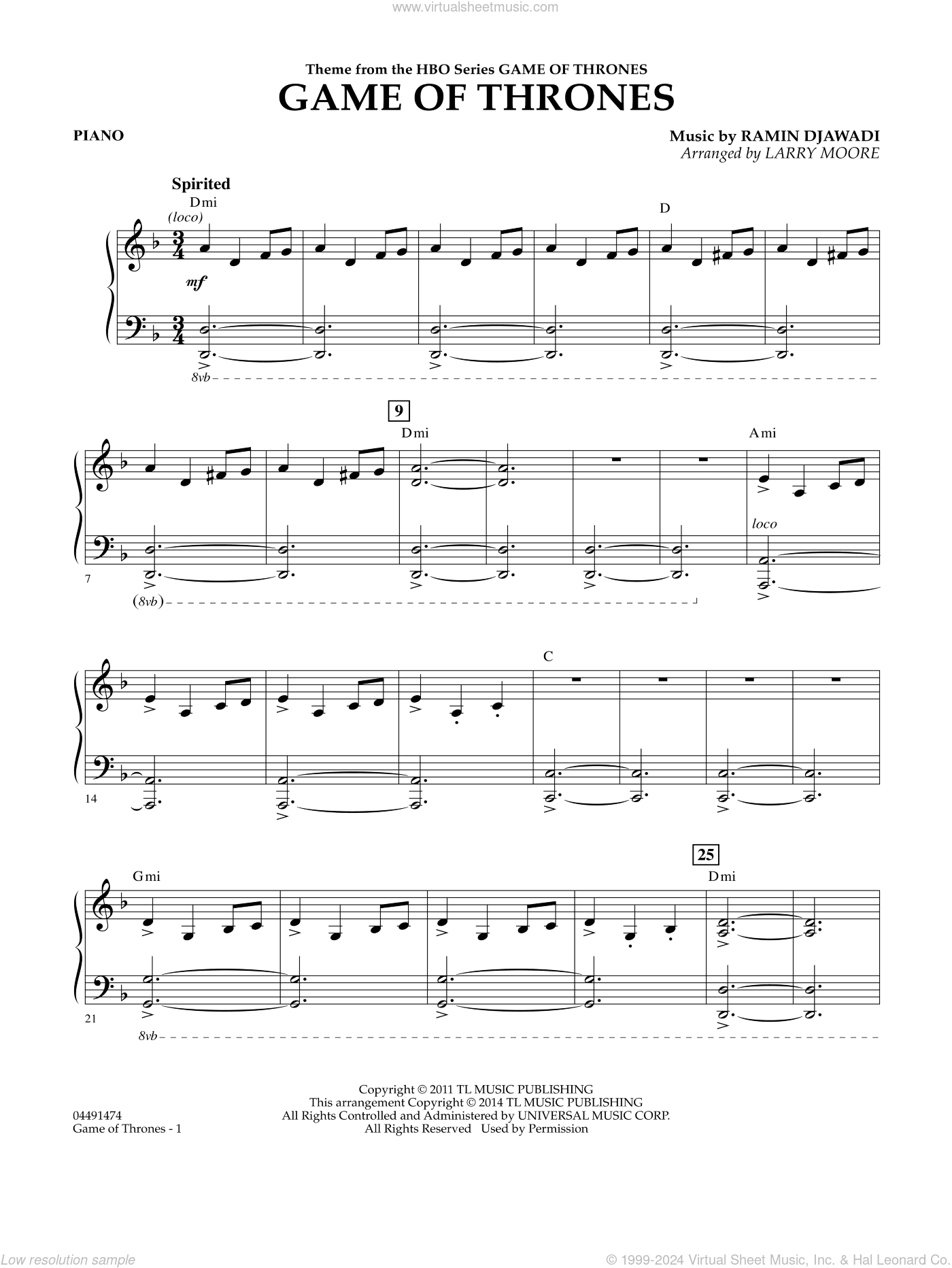 Game of Thrones (arr. Larry Moore)