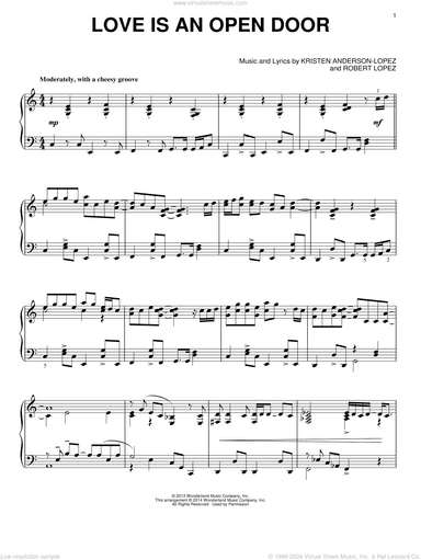 Love Is An Open Door (from Frozen), (intermediate)