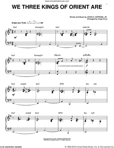 We Three Kings Of Orient Are (arr. Craig Curry)