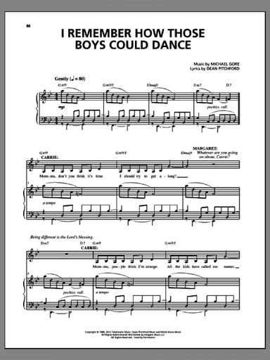 I Remember How Those Boys Could Dance (from Carrie The Musical)