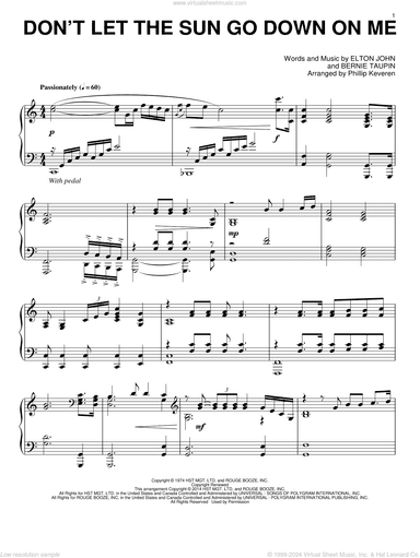 Don't Let The Sun Go Down On Me [Classical version] (arr. Phillip Keveren)