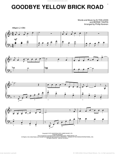 Goodbye Yellow Brick Road [Classical version] (arr. Phillip Keveren)