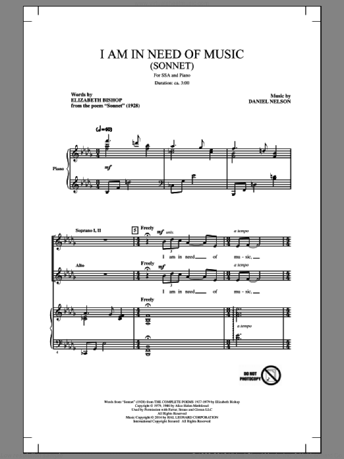 I Am In Need Of Music (Sonnet)