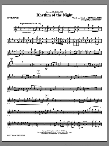 Rhythm of the Night (arr. Kirby Shaw) (complete set of parts)